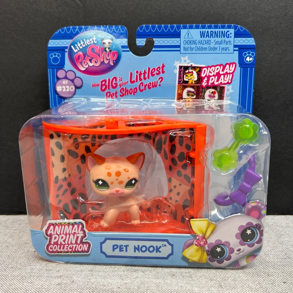 Littlest Pet Shop Collection Pet Nook Leopard Orange Shorthair Cat LPS #320